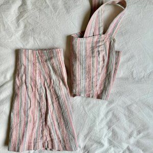 Reformation Scott Two Piece set in pink stripe Size 0